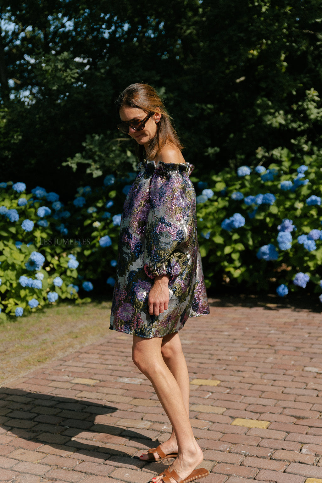 Blanche jacquard dress flowers pink