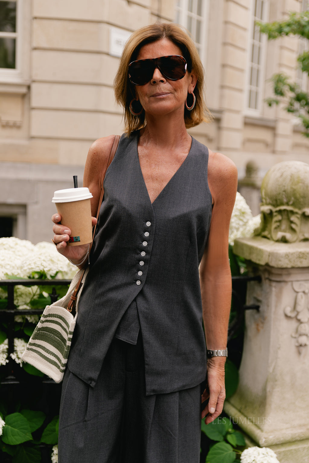 OBJCamly SL waistcoat dark grey melange