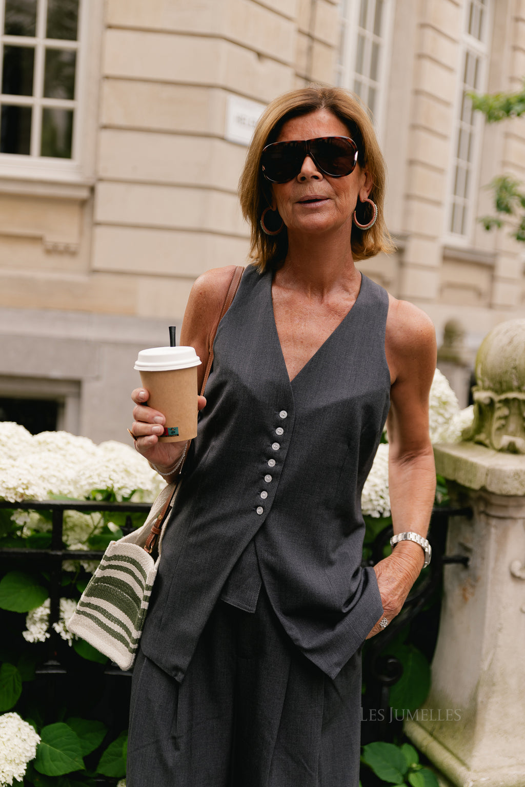 OBJCamly SL waistcoat dark grey melange