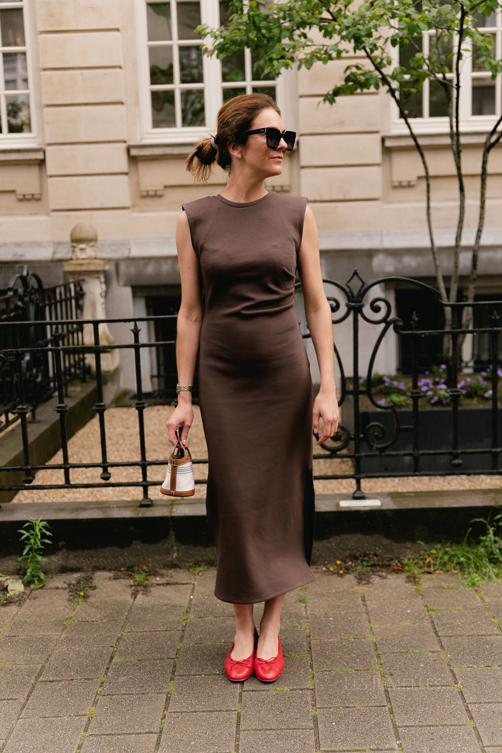 YASPina SL long dress chocolate brown