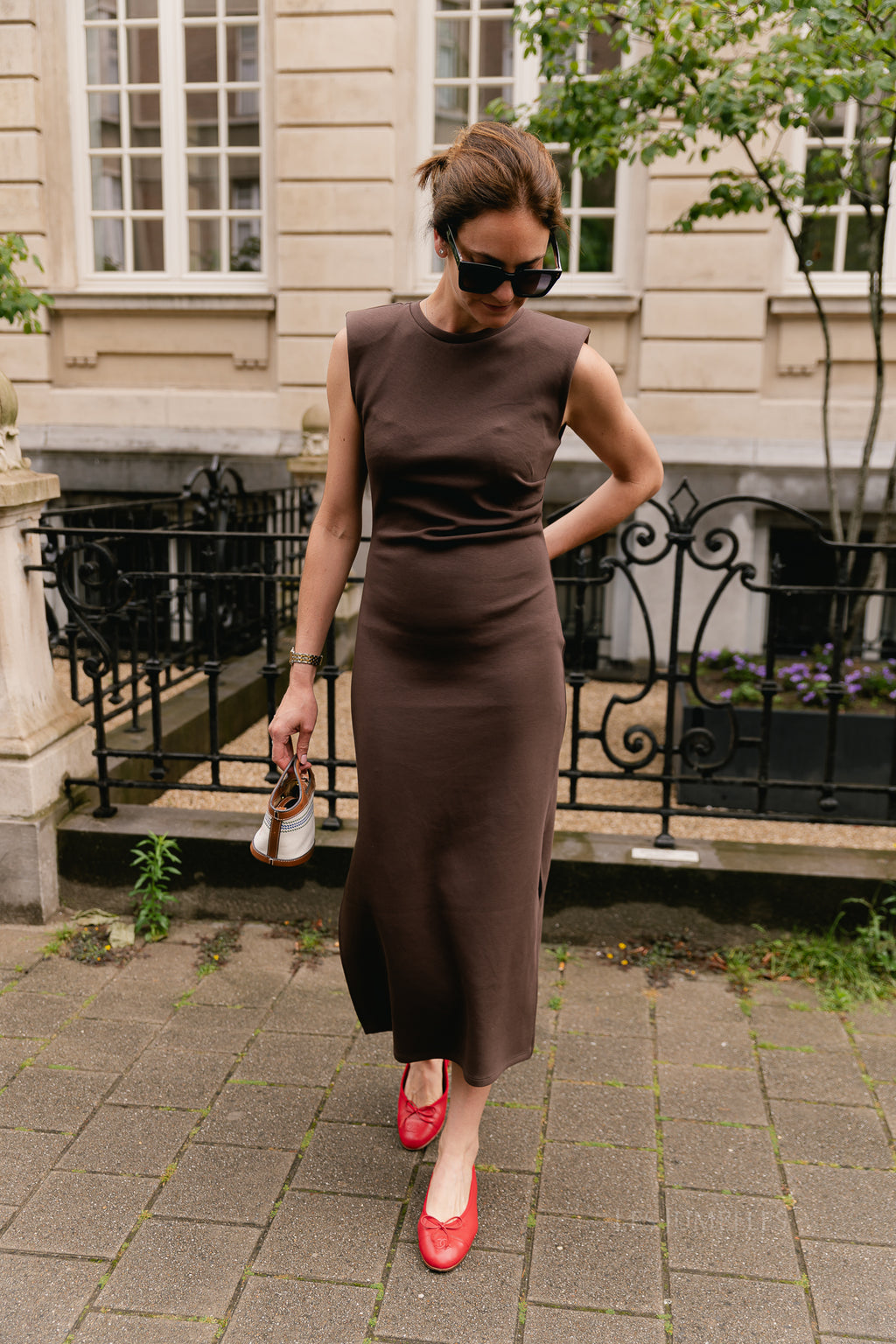 YASPina SL long dress chocolate brown