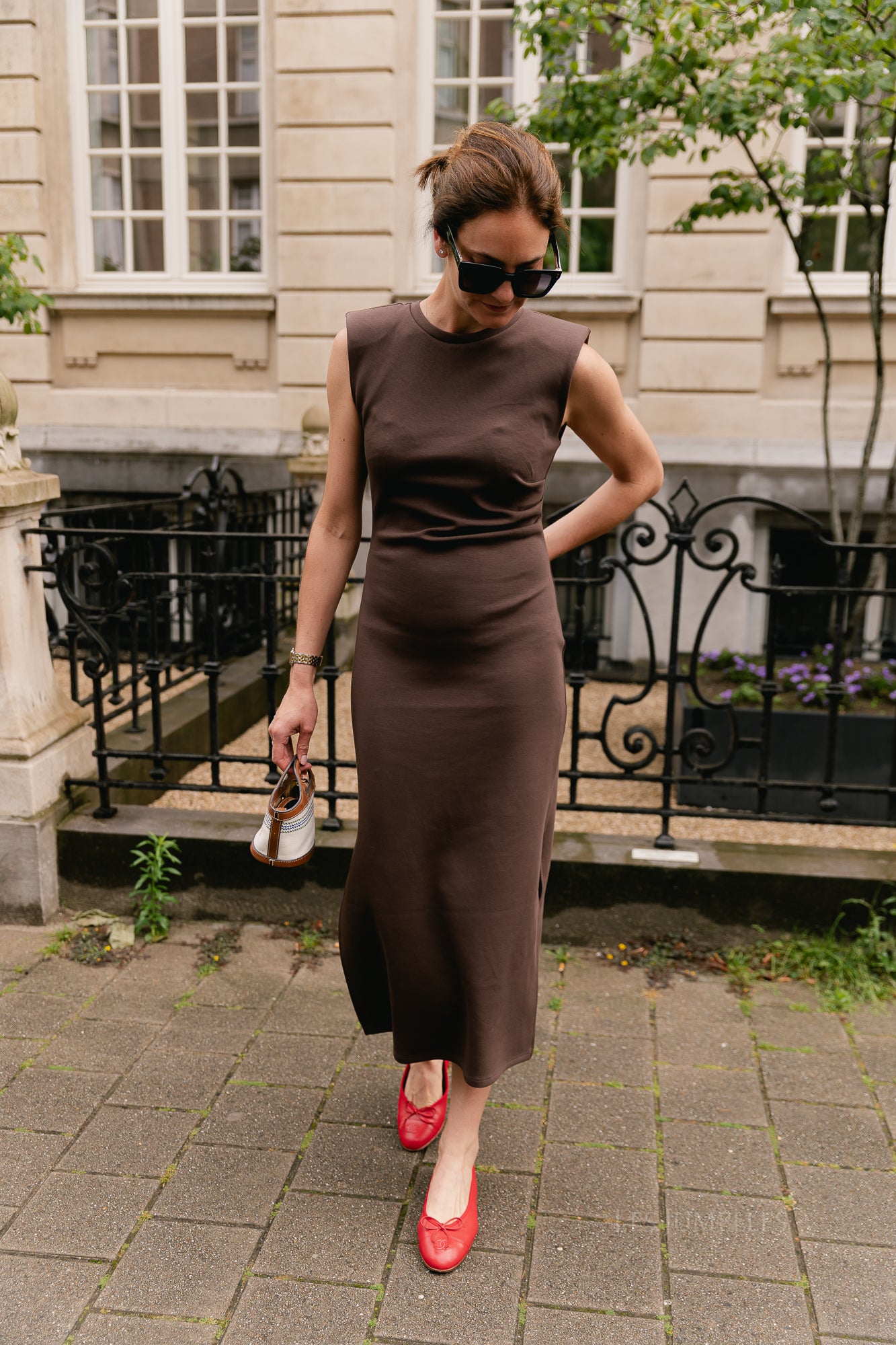 YASPina SL long dress chocolate brown