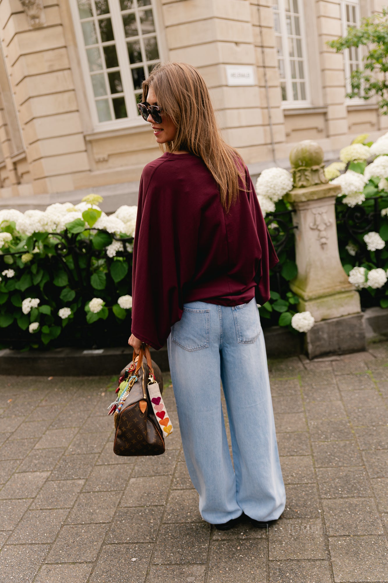 OBJLara MW jogger pant light blue denim
