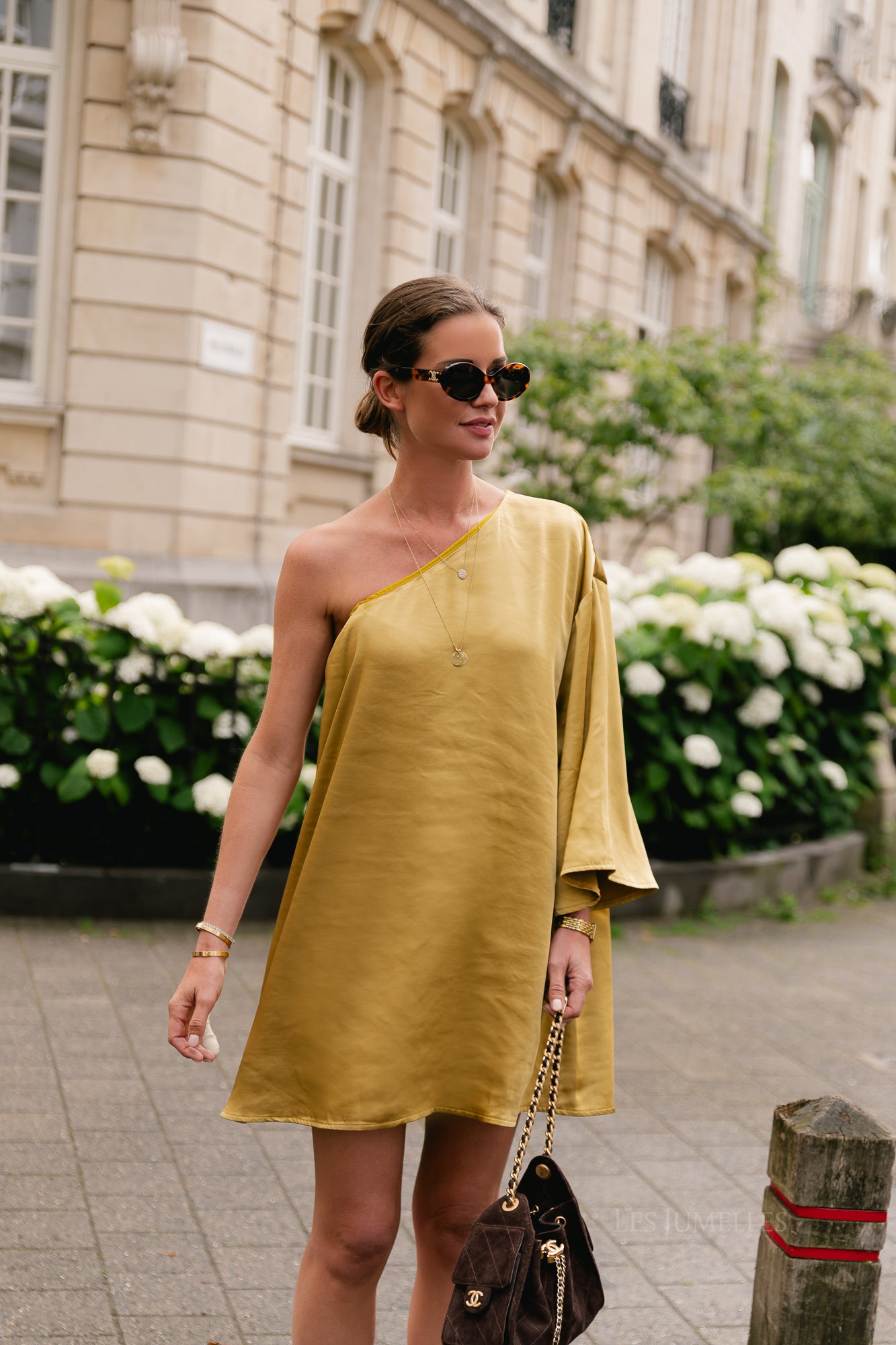 Lilly one shoulder dress golden ochre