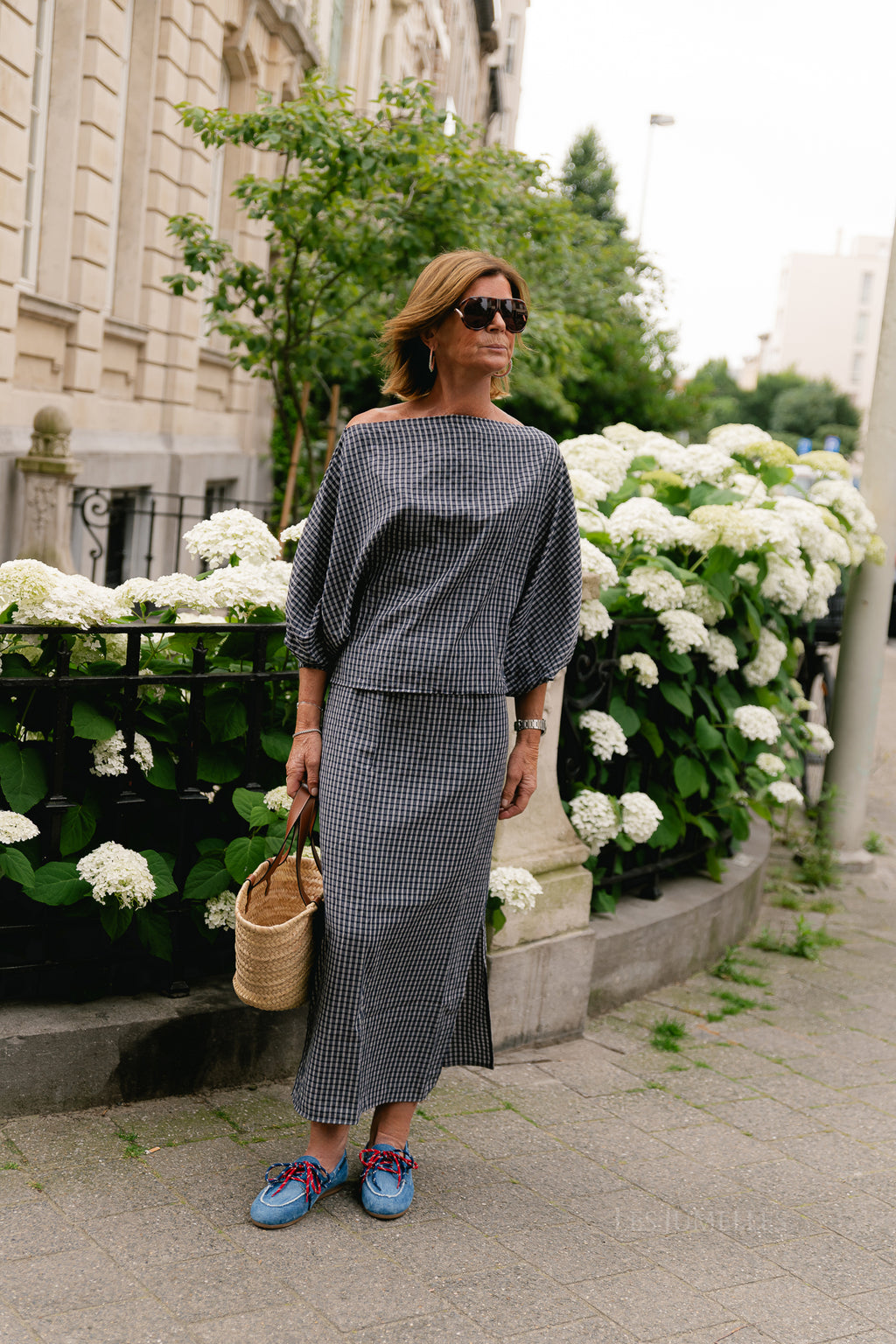 Cosette checkered skirt navy