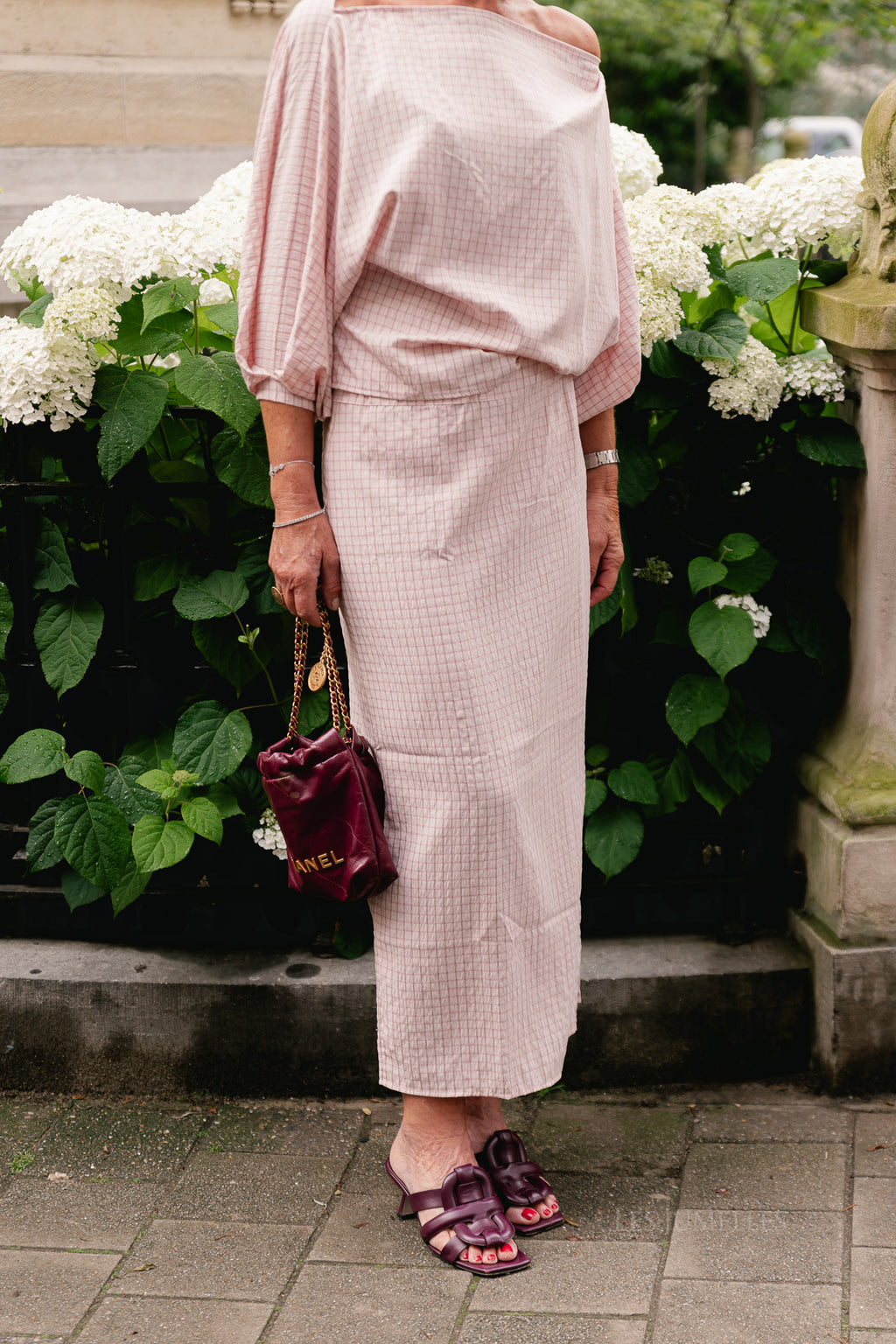 Cosette checkered blouse pink