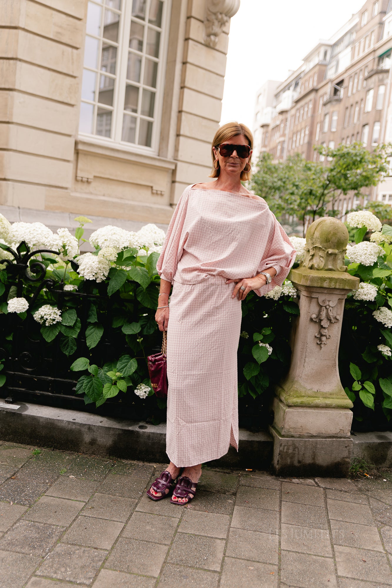 Cosette checkered blouse pink