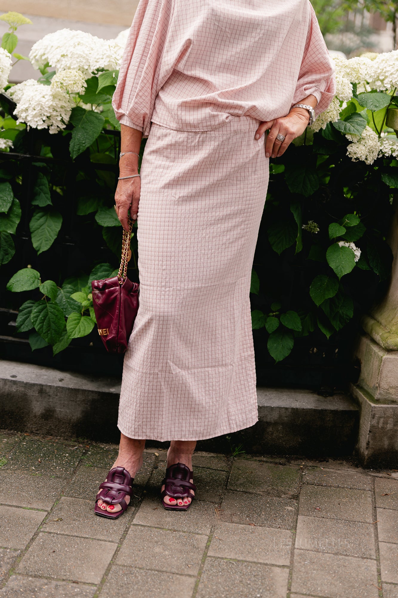 Cosette checkered skirt pink