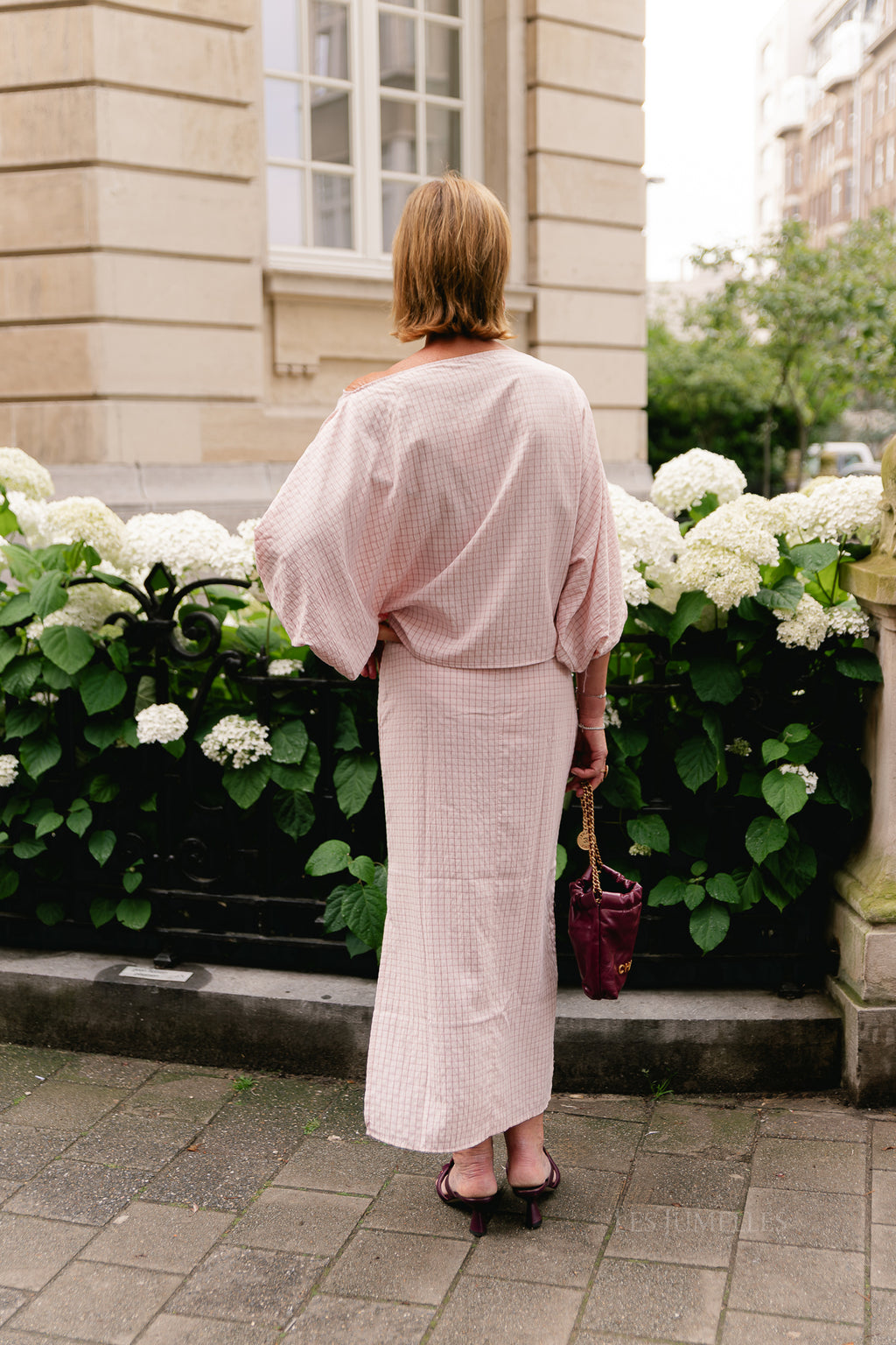 Cosette checkered blouse pink