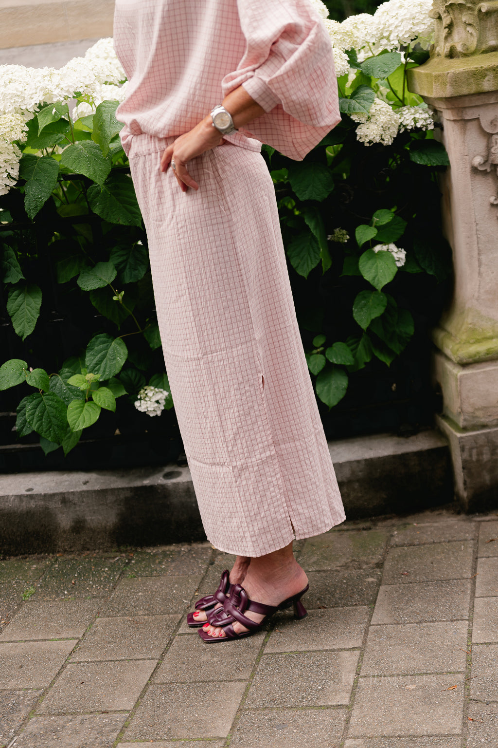 Cosette checkered skirt pink