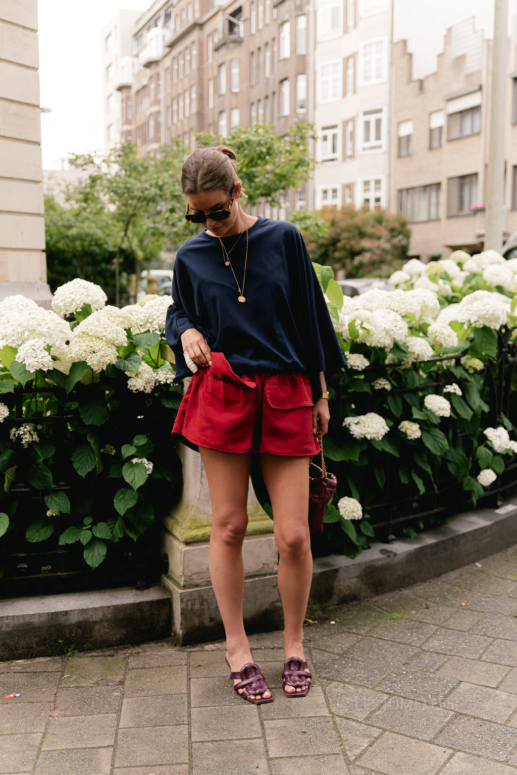 Alexandra balloon fit shorts garnet