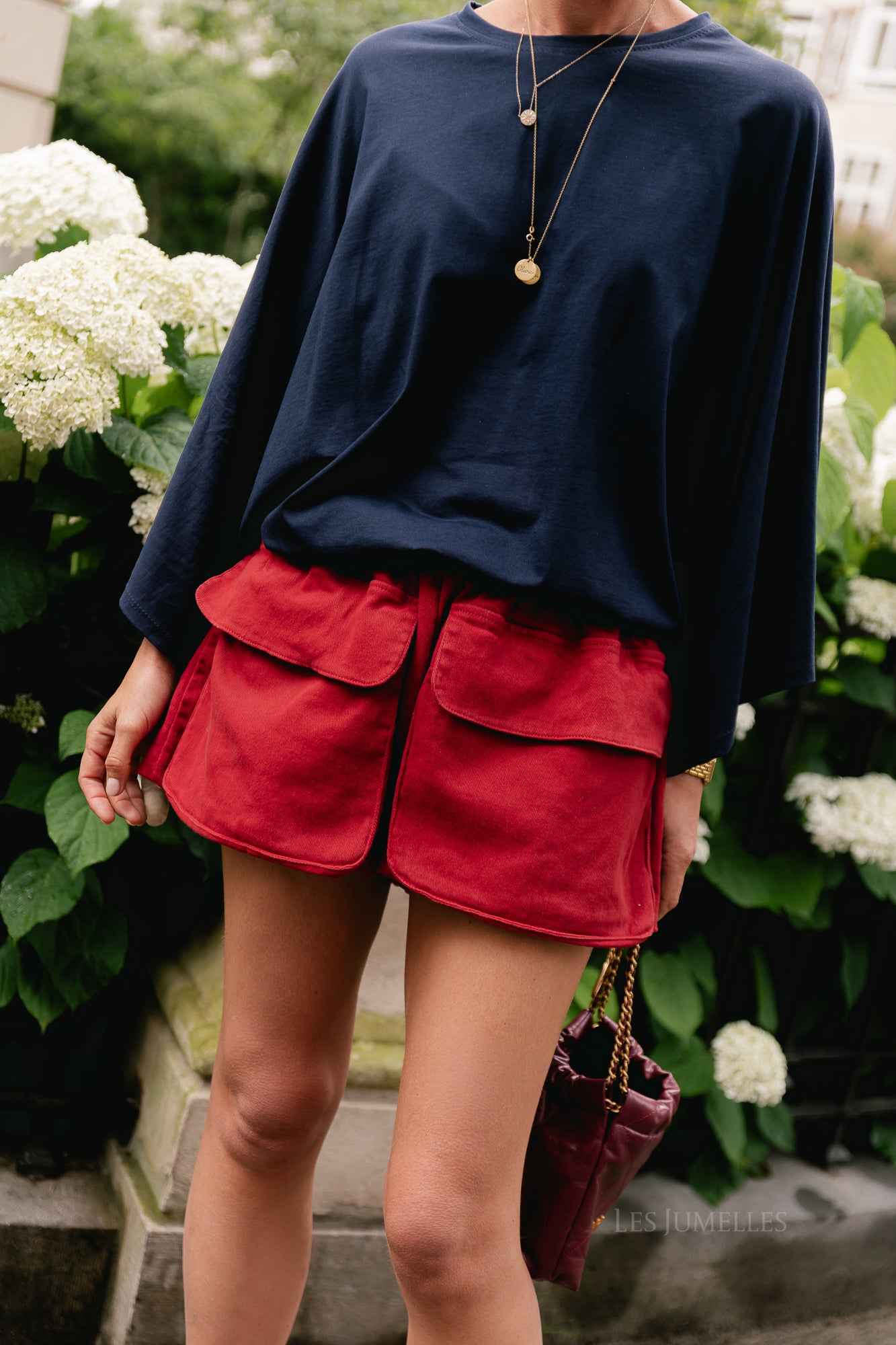 Alexandra balloon fit shorts garnet