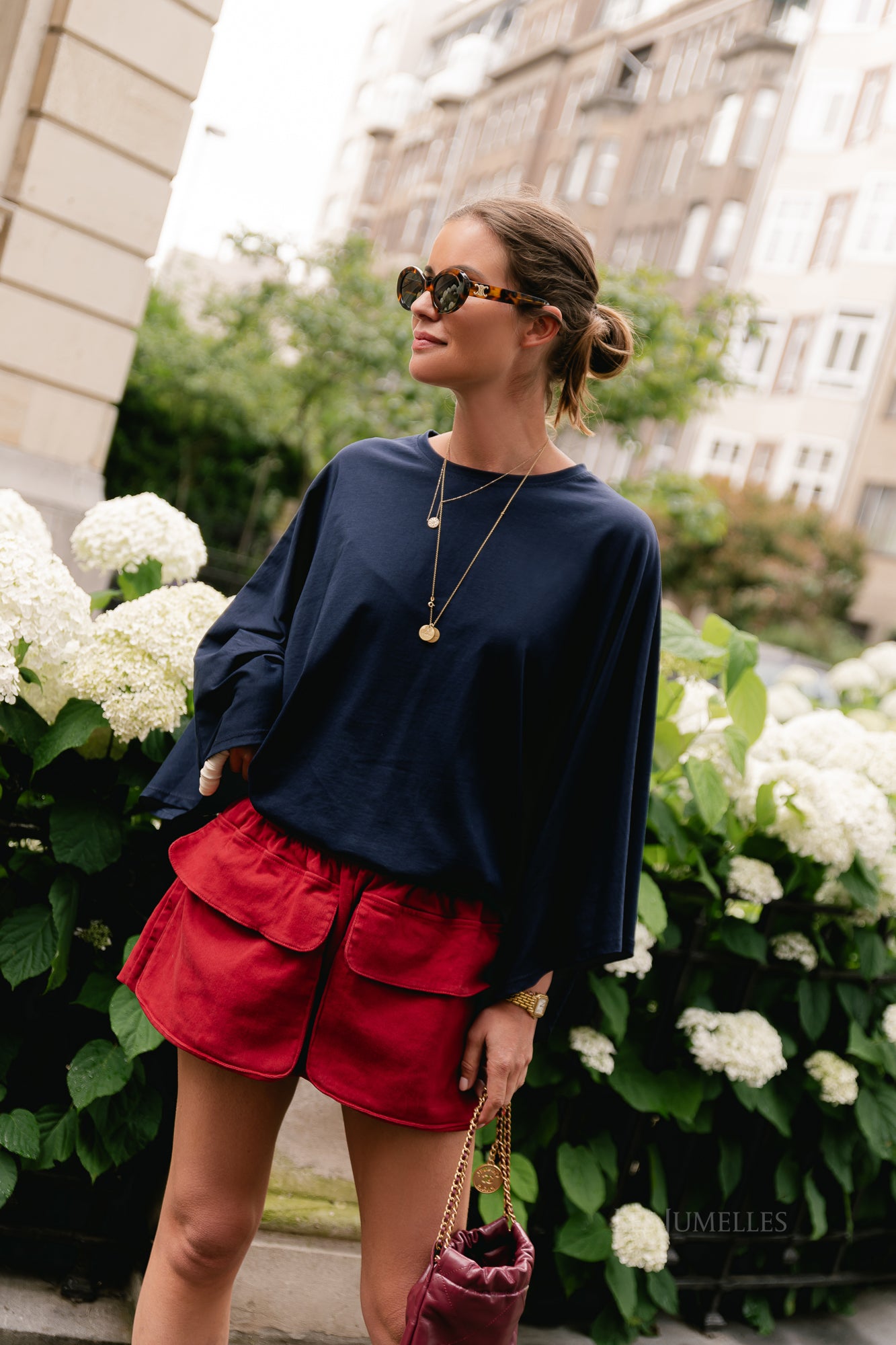 Alexandra balloon fit shorts garnet