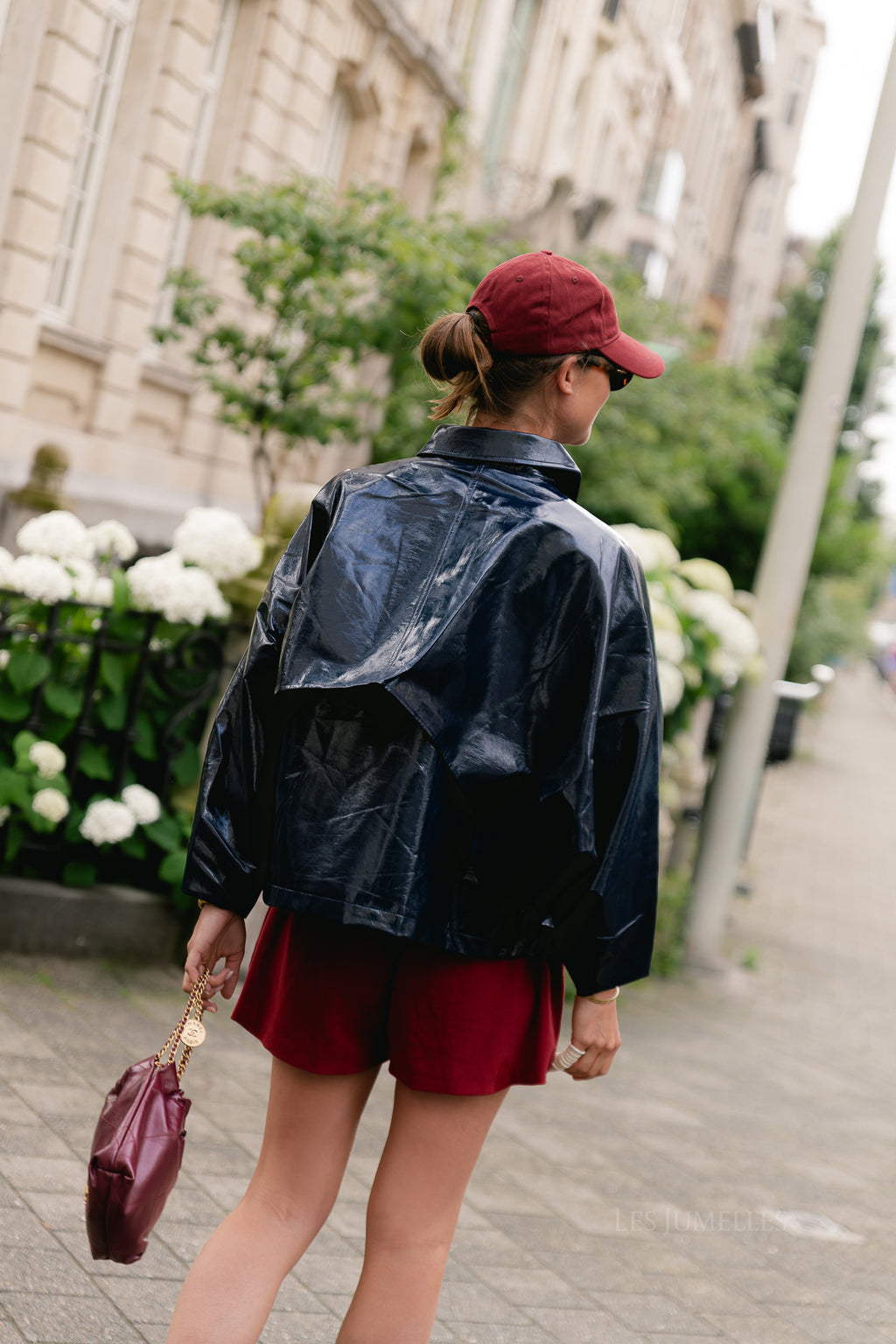 Jodie PU jas marineblauw