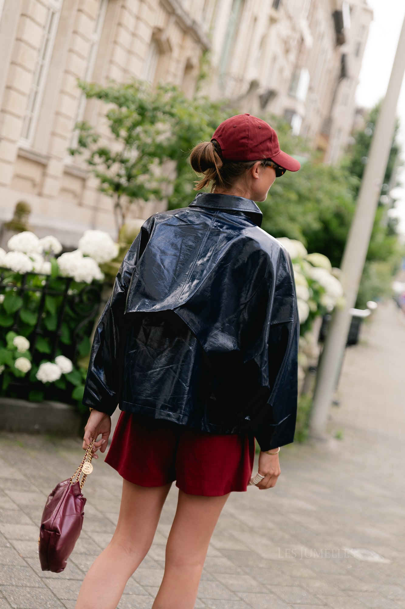 Jodie PU jas marineblauw