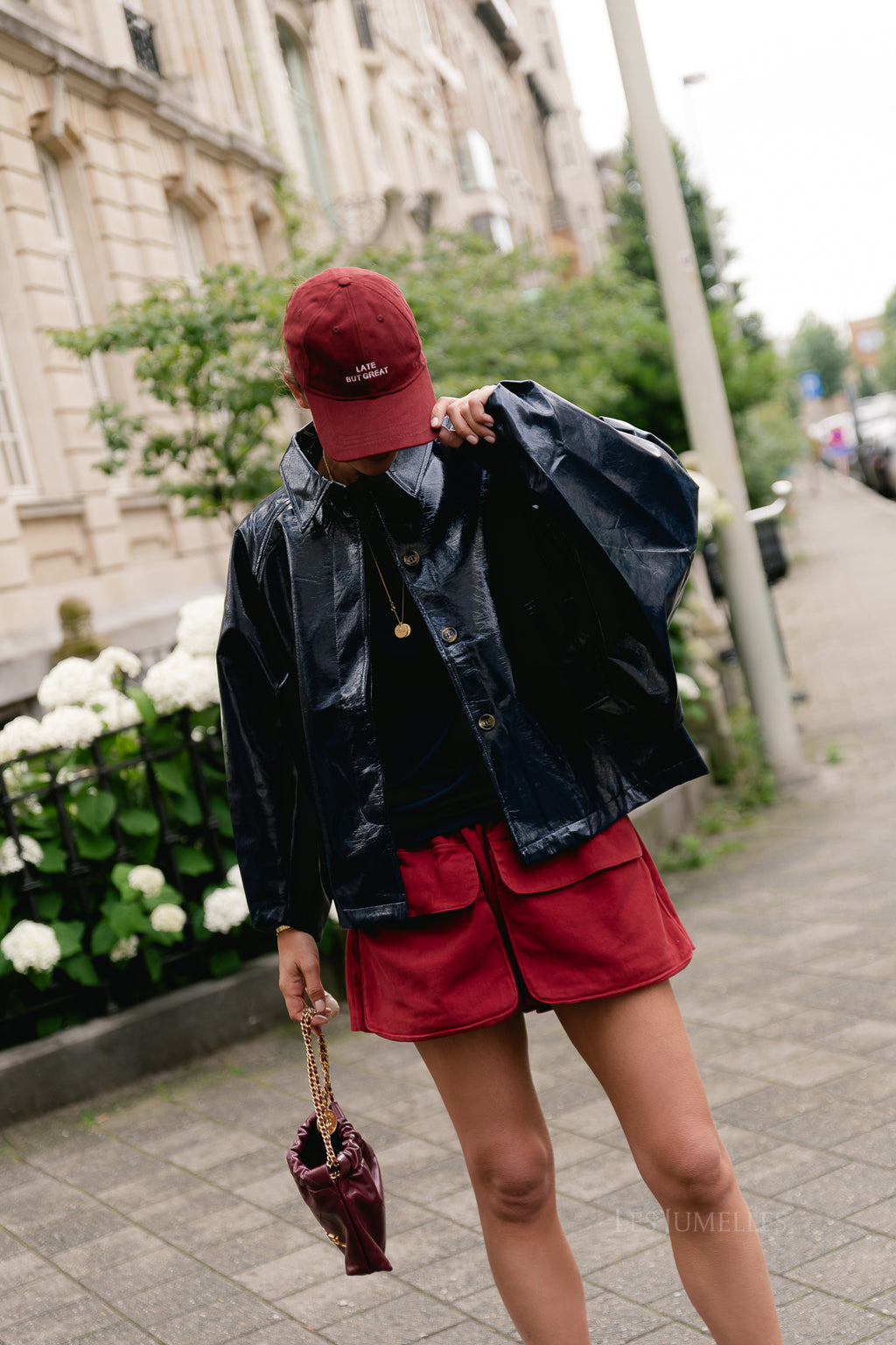 Jodie PU jas marineblauw