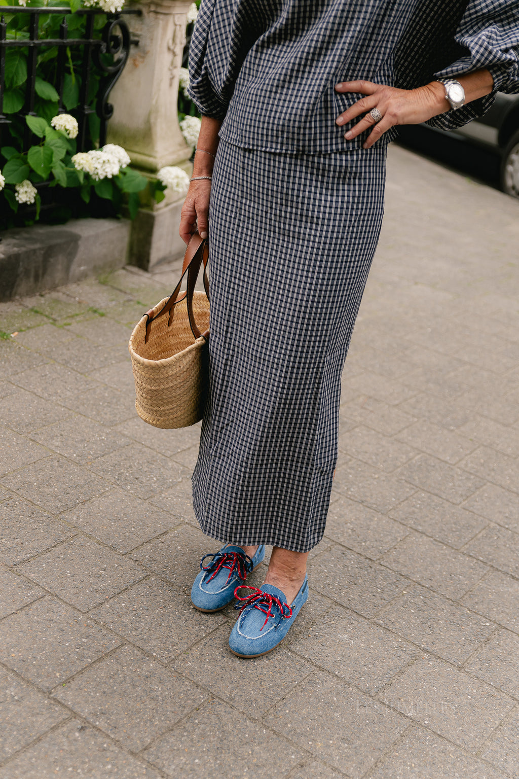 Cosette checkered skirt navy