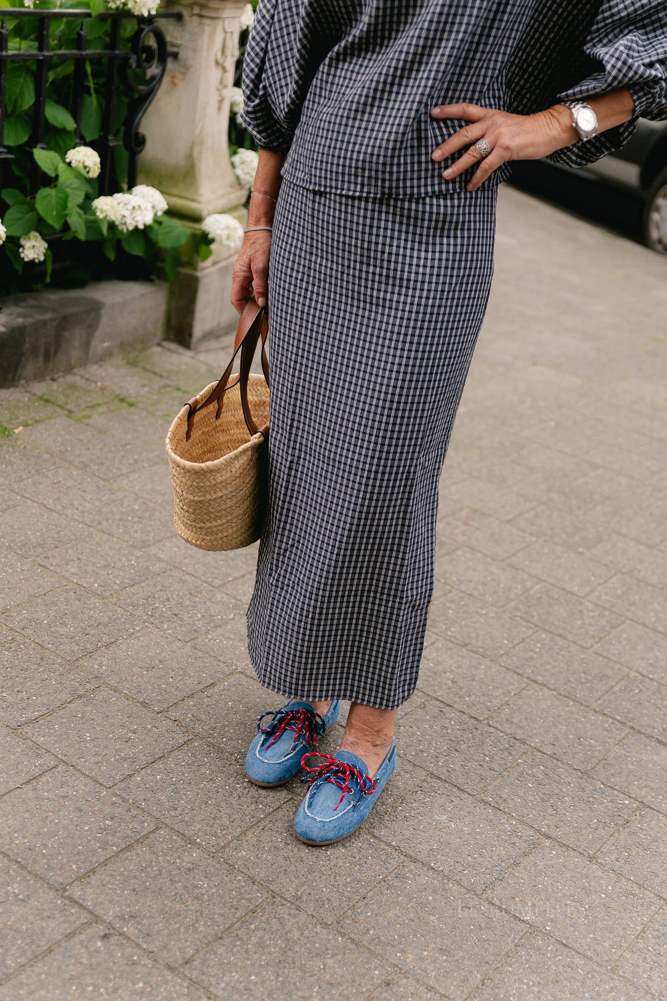 Cosette checkered skirt navy