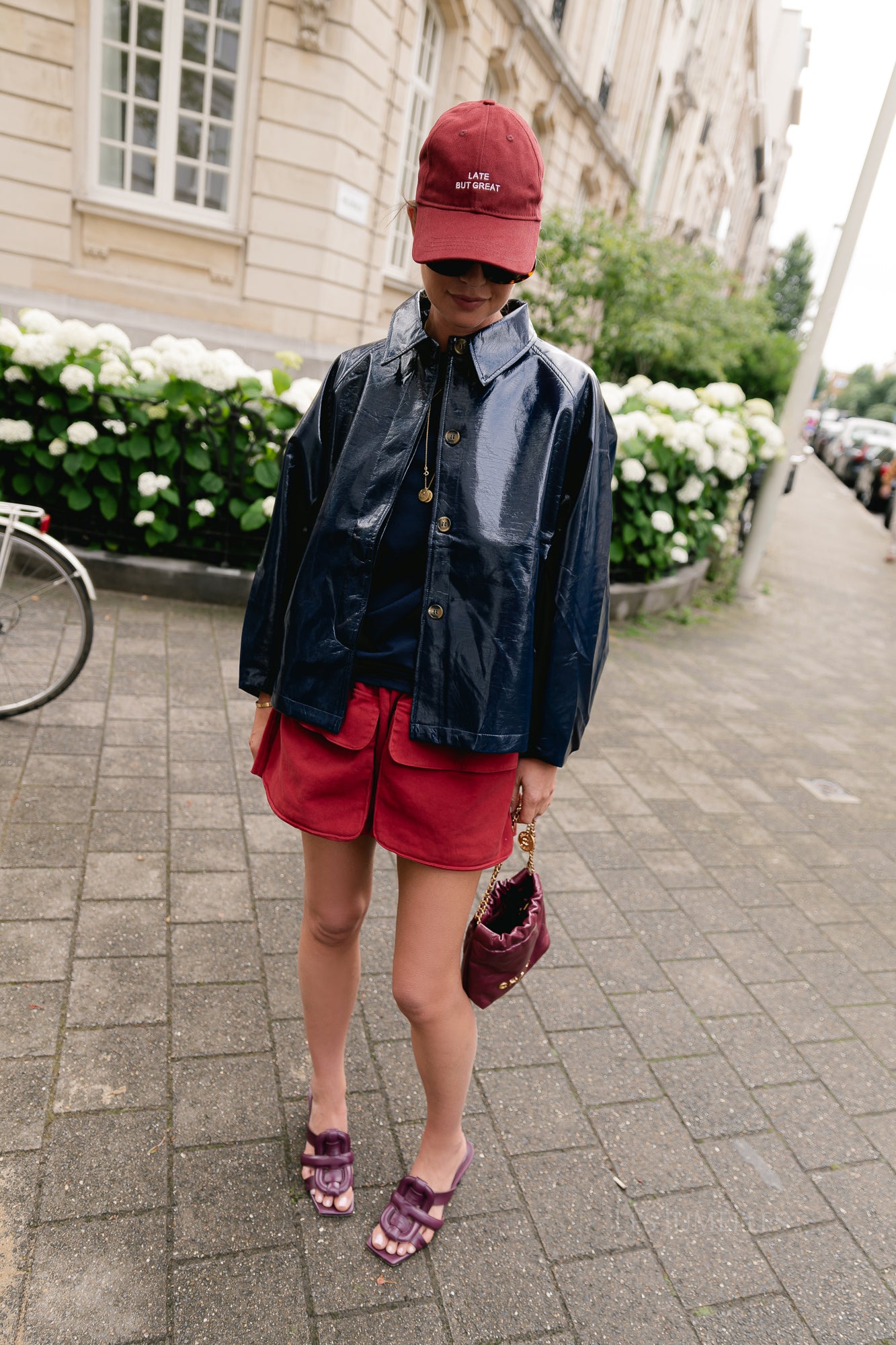 Jodie PU jas marineblauw