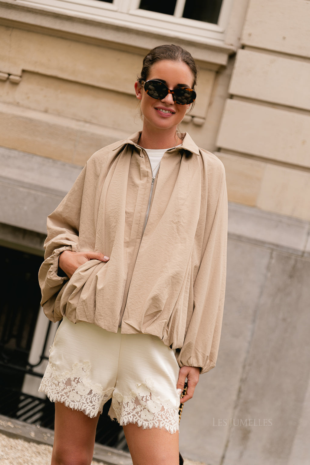 Rachel balloon jacket beige