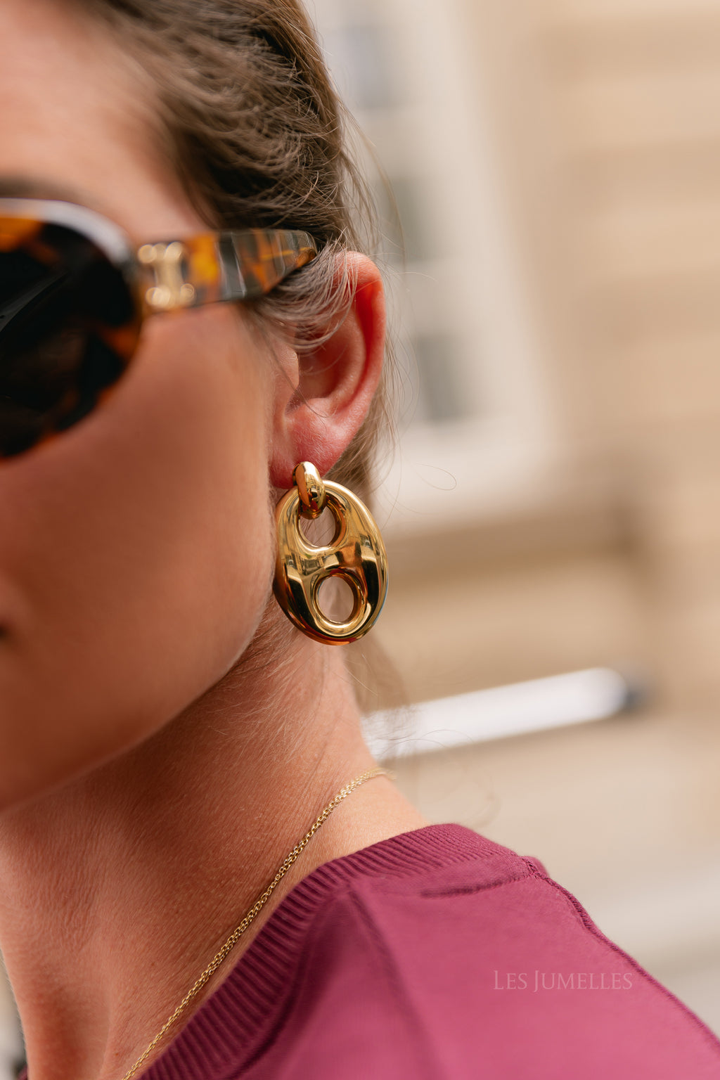 Mariner link earrings gold