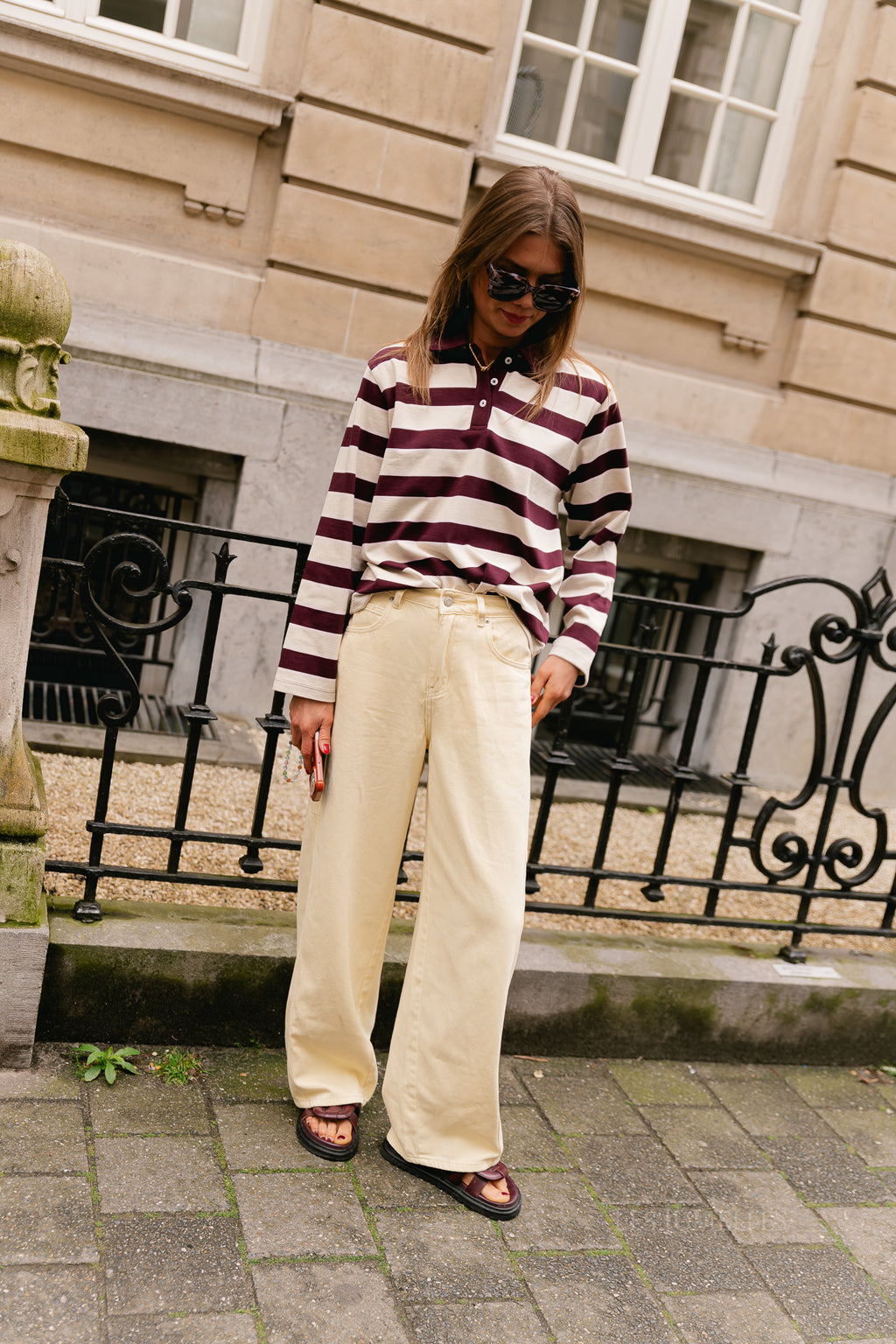 VISinas LS polo shirt birch/port royal