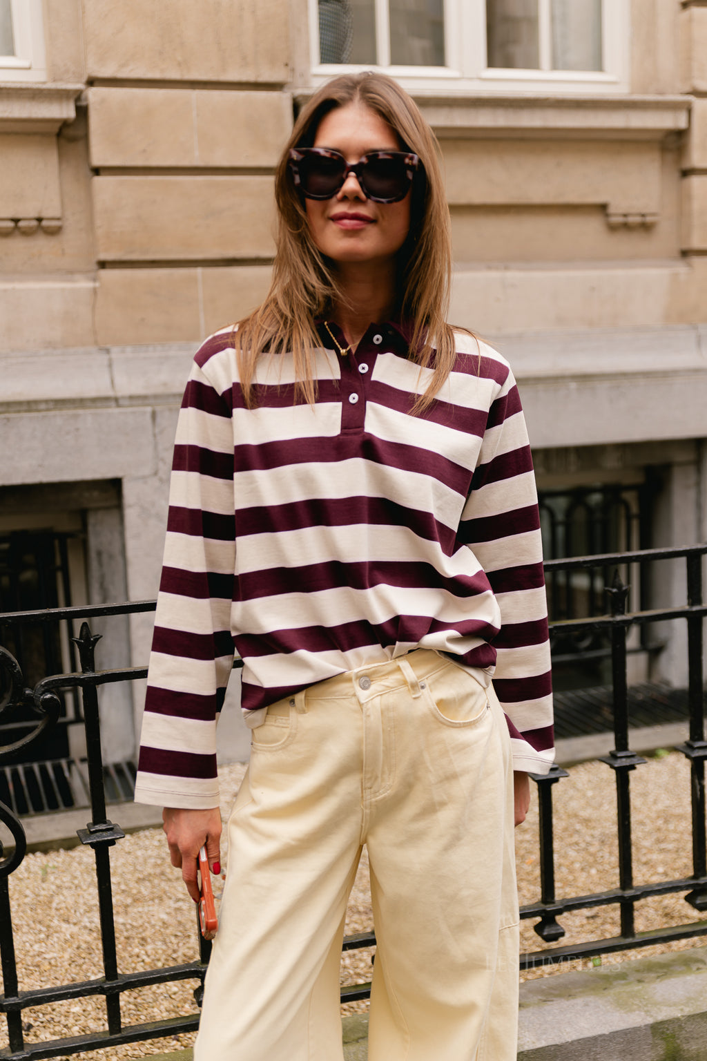 VISinas LS polo shirt birch/port royal