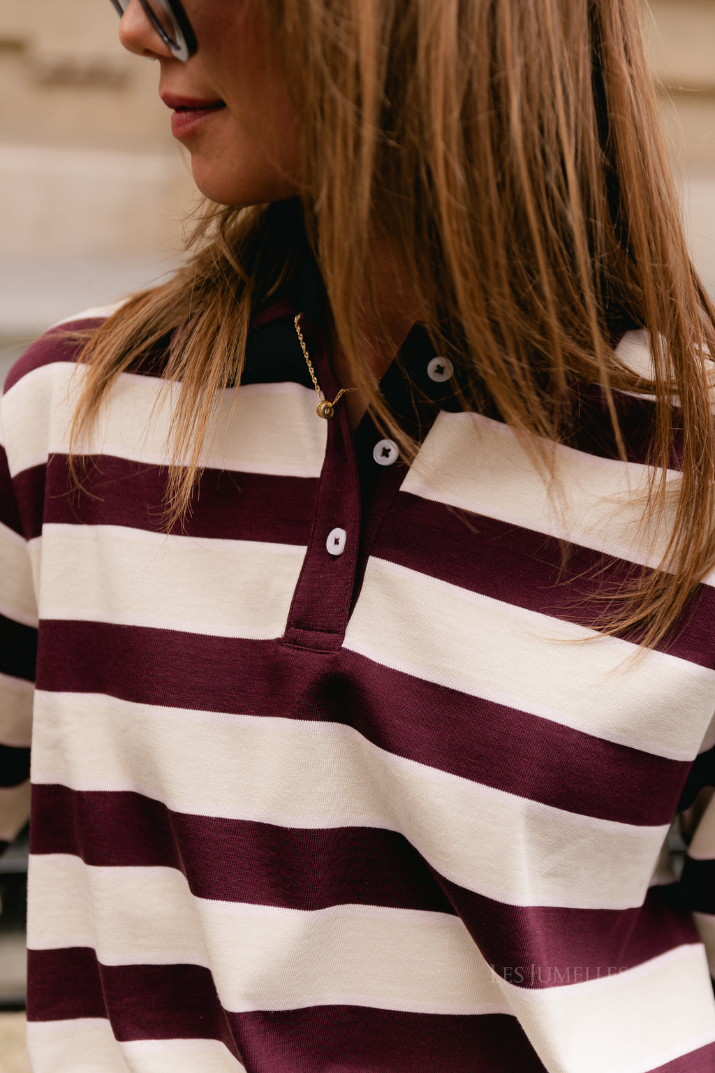 VISinas LS polo shirt birch/port royal