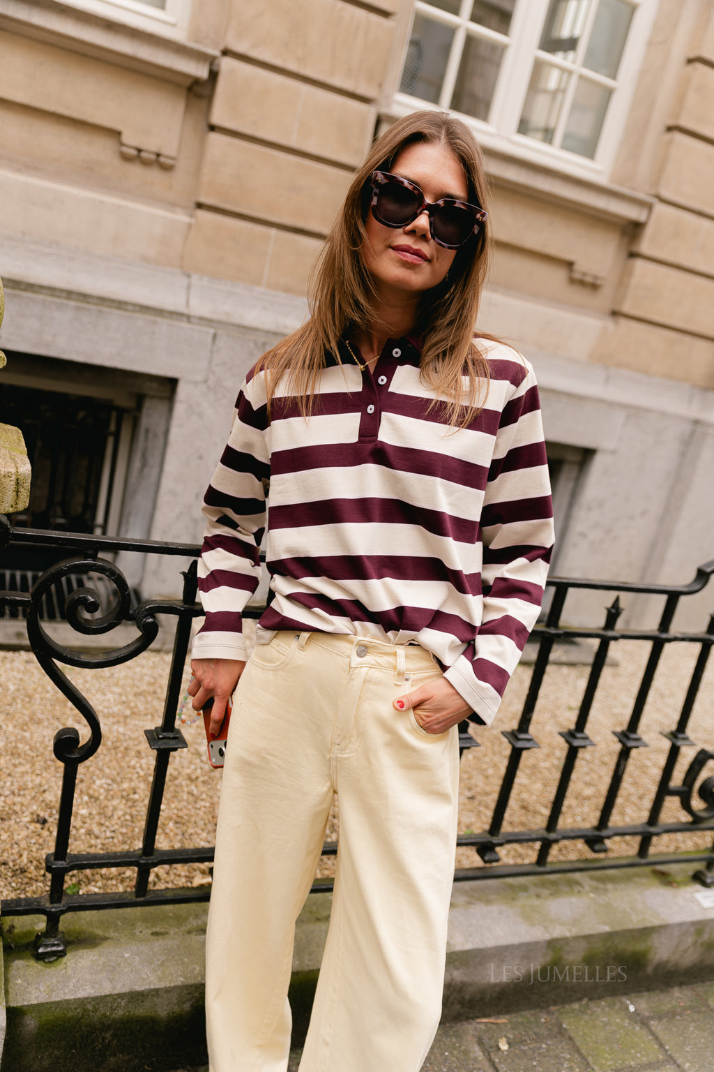 VISinas LS polo shirt birch/port royal
