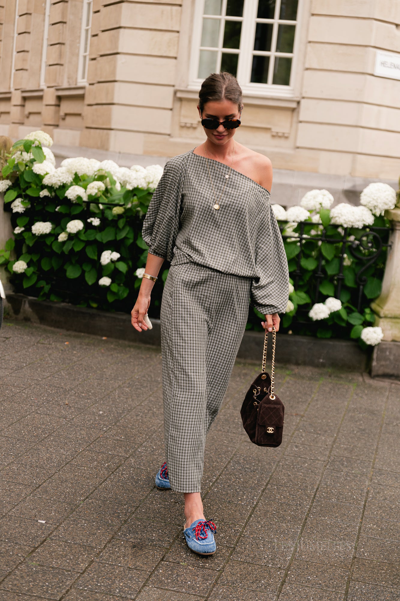 Cosette checkered blouse khaki