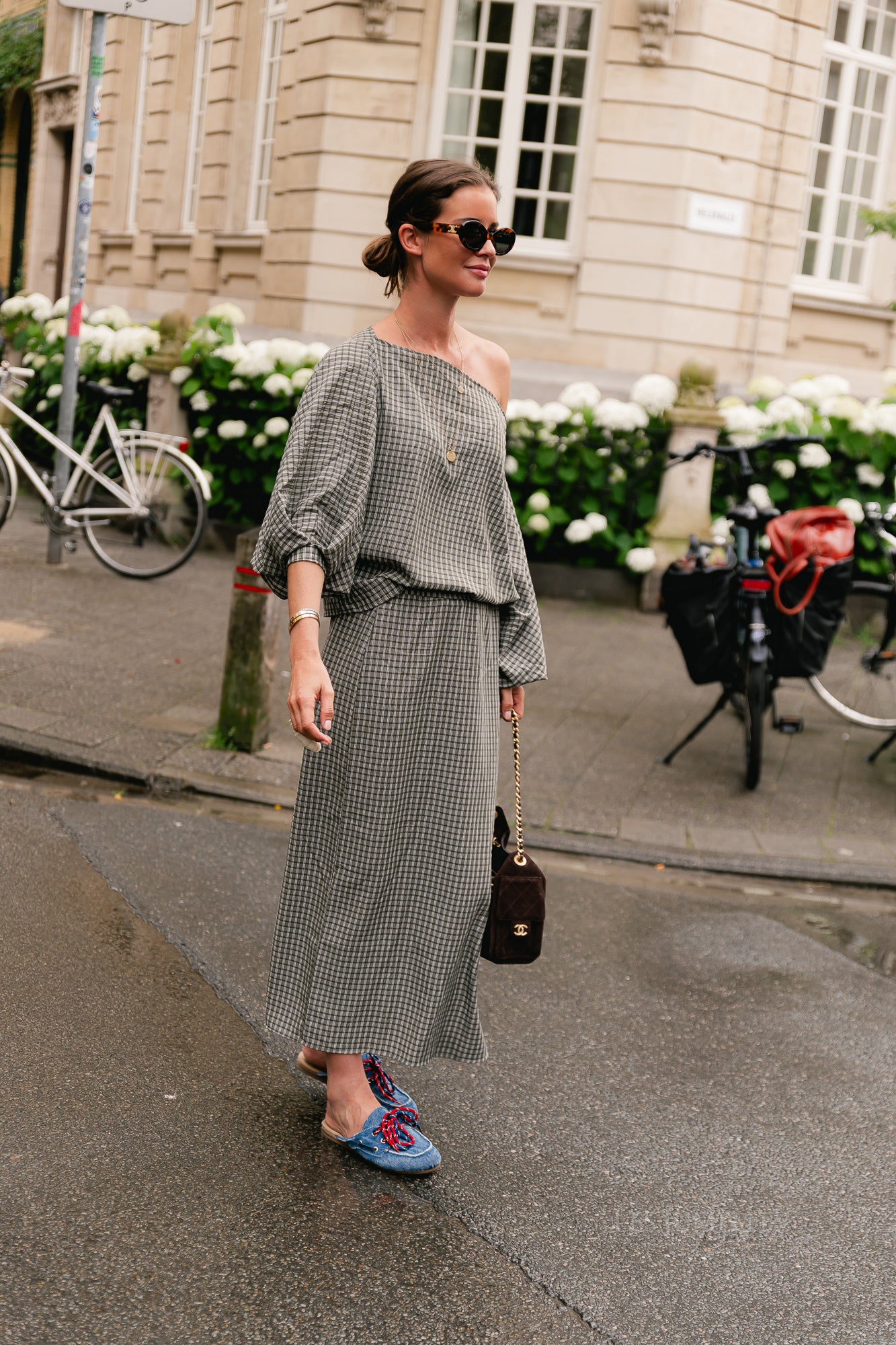 Cosette checkered blouse khaki