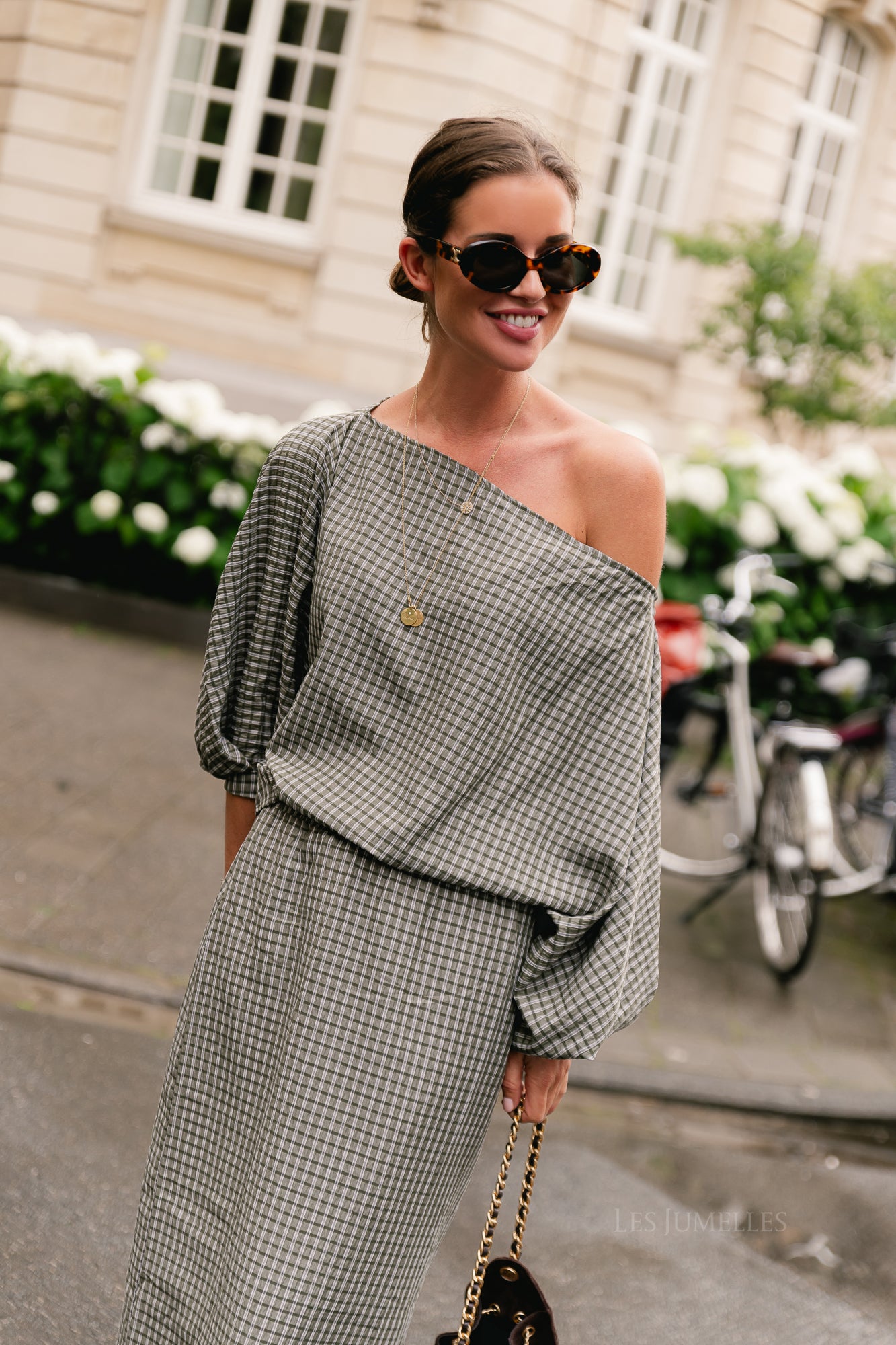 Cosette checkered blouse khaki