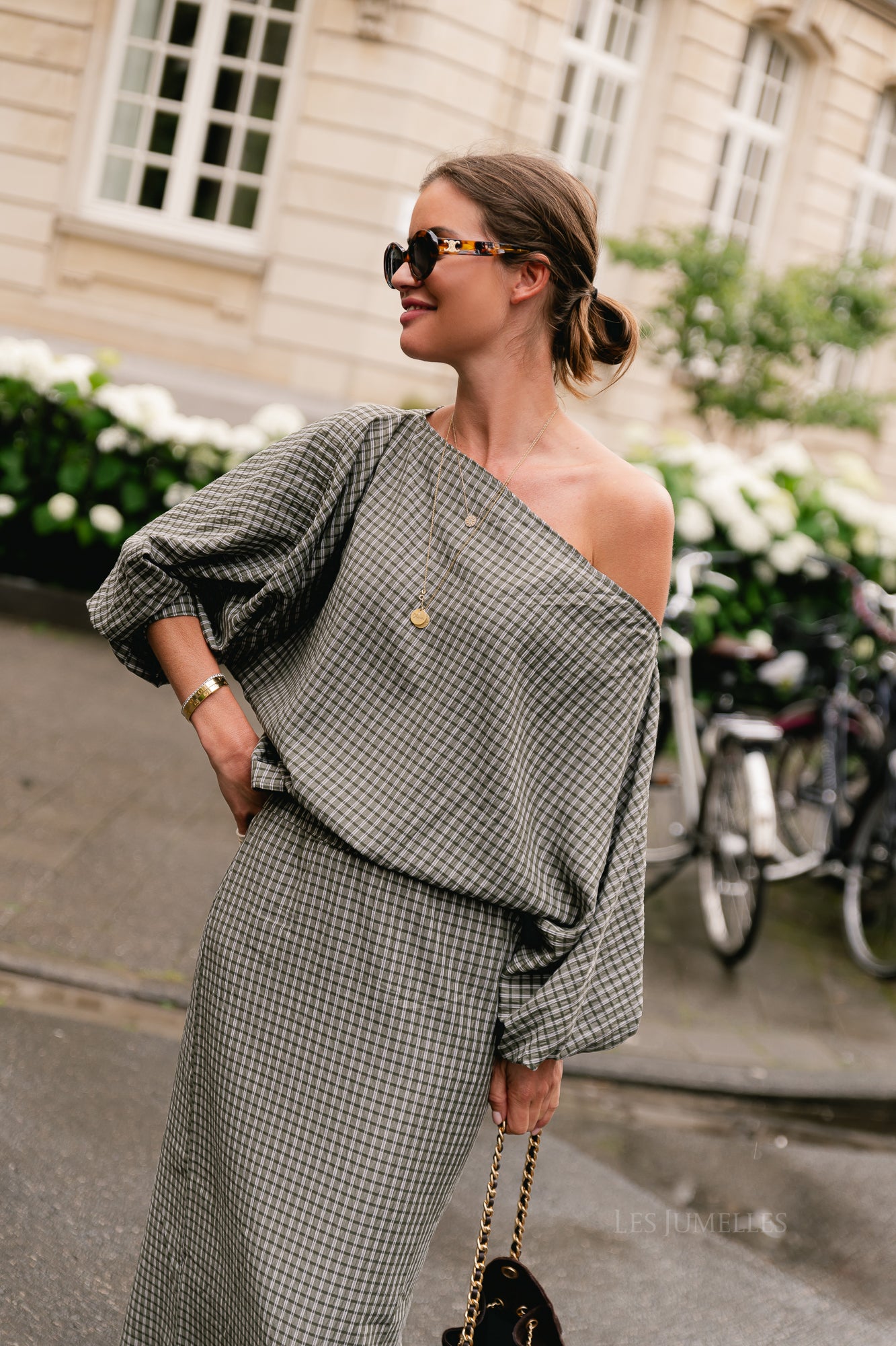 Cosette checkered blouse khaki