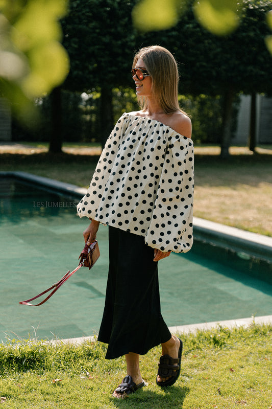 Les Jumelles SLFLena hw midi skirt black