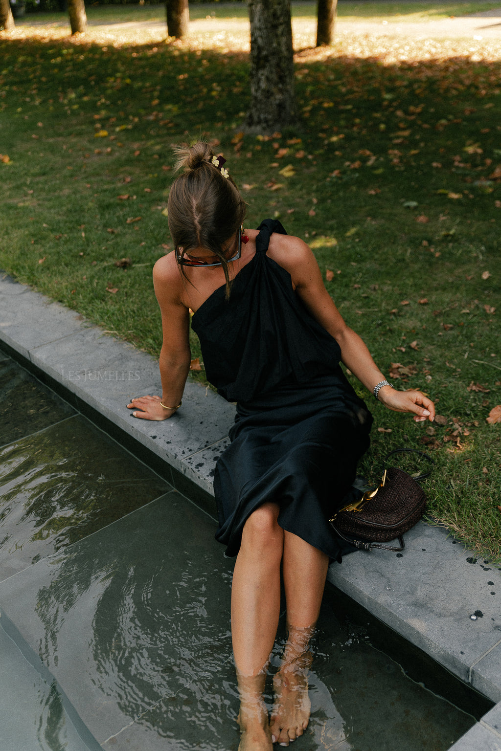 Fran one shoulder top zwart