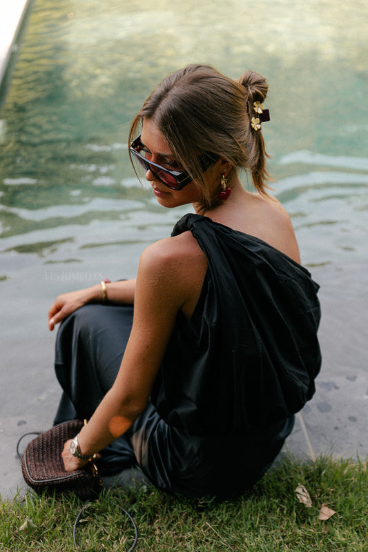 Les Jumelles Fran one shoulder top black