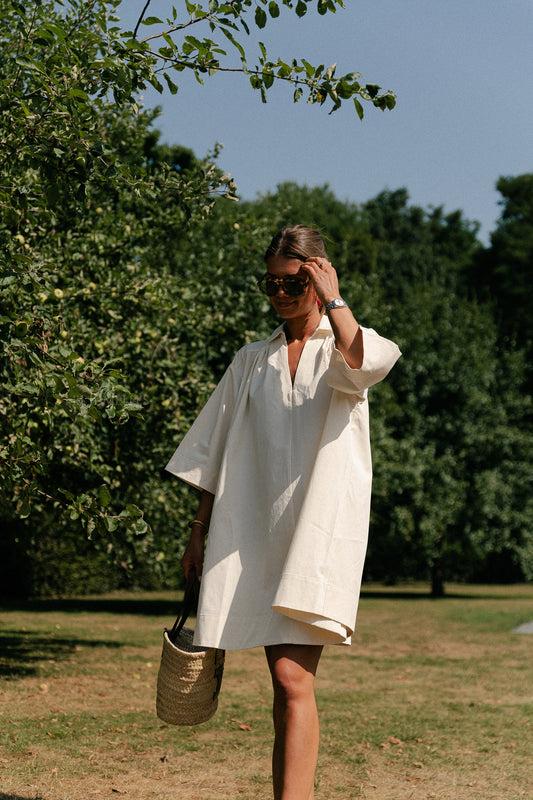 Les Jumelles SLFTalia oversize 3/4 short dress birch