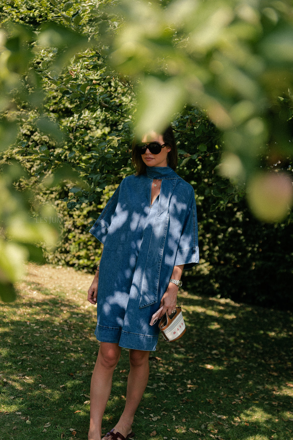 YASLira 3/5 dress medium blue denim