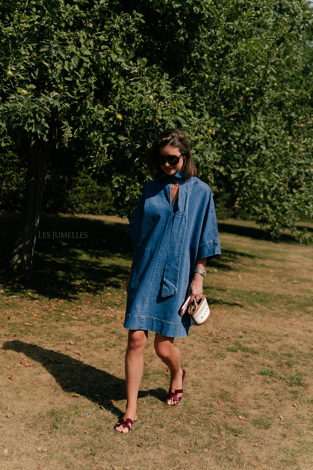 YASLira 3/5 dress medium blue denim