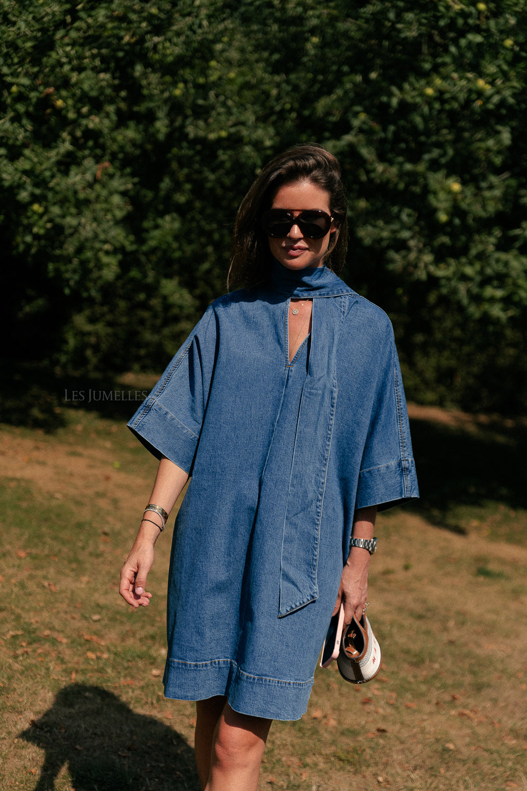 YASLira 3/5 dress medium blue denim