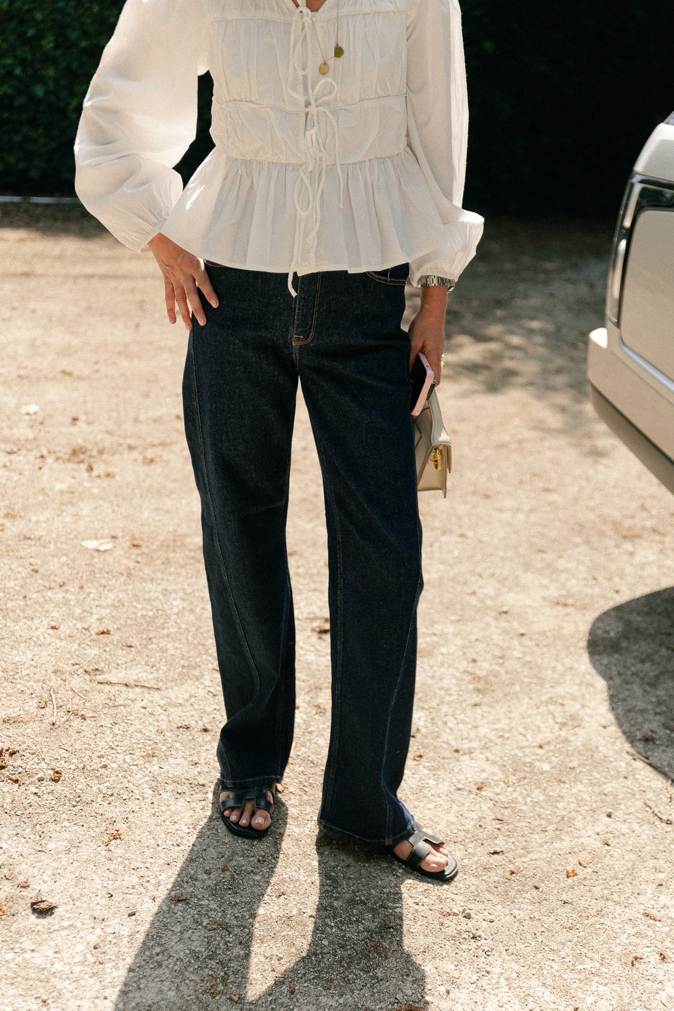 SLFWide Vida-Kori HW twisted jeans dark blue denim