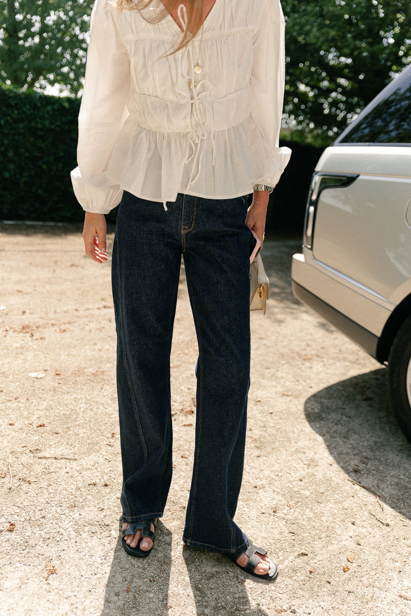 SLFWide Vida-Kori HW twisted jeans dark blue denim
