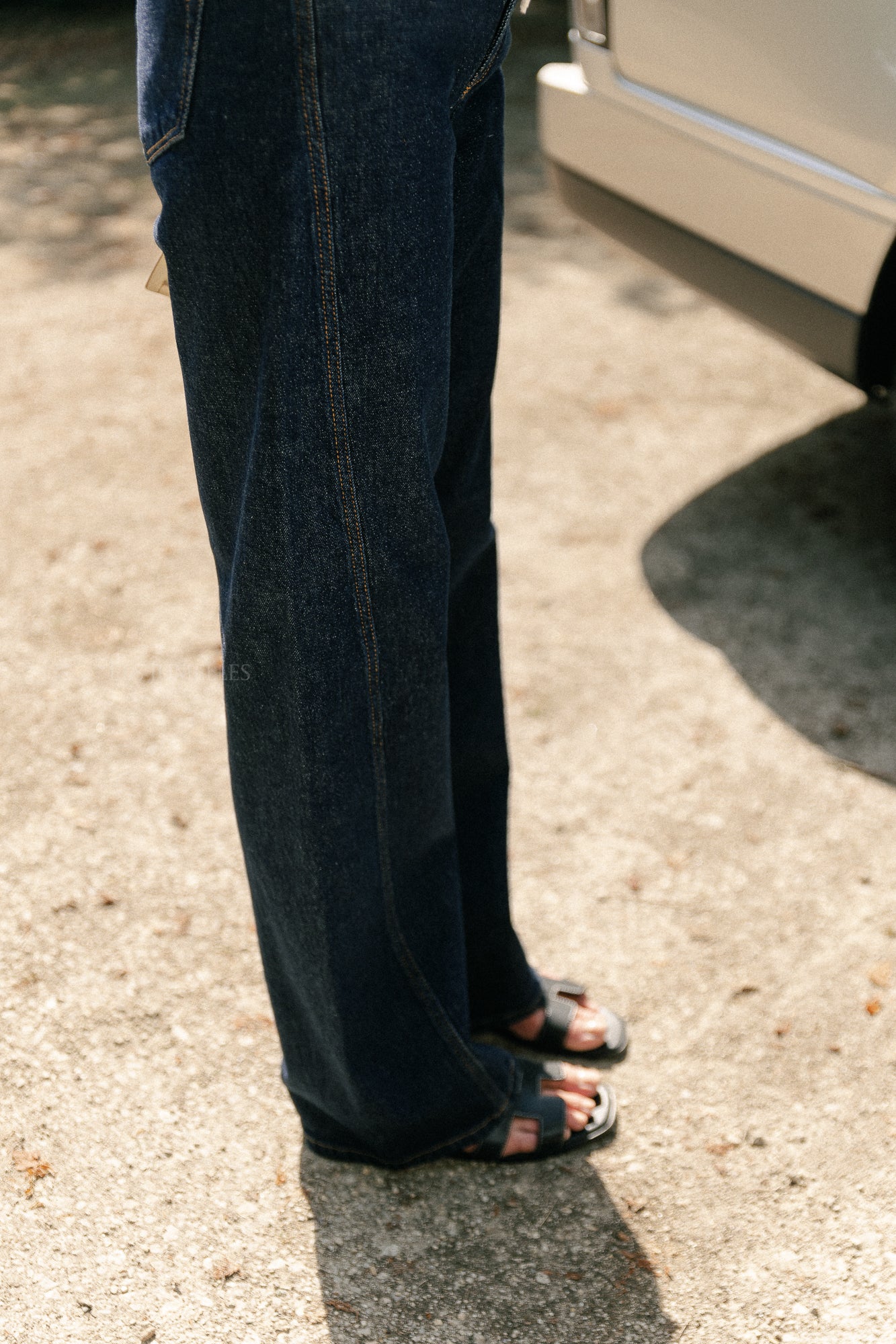 SLFWide Vida-Kori HW twisted jeans dark blue denim