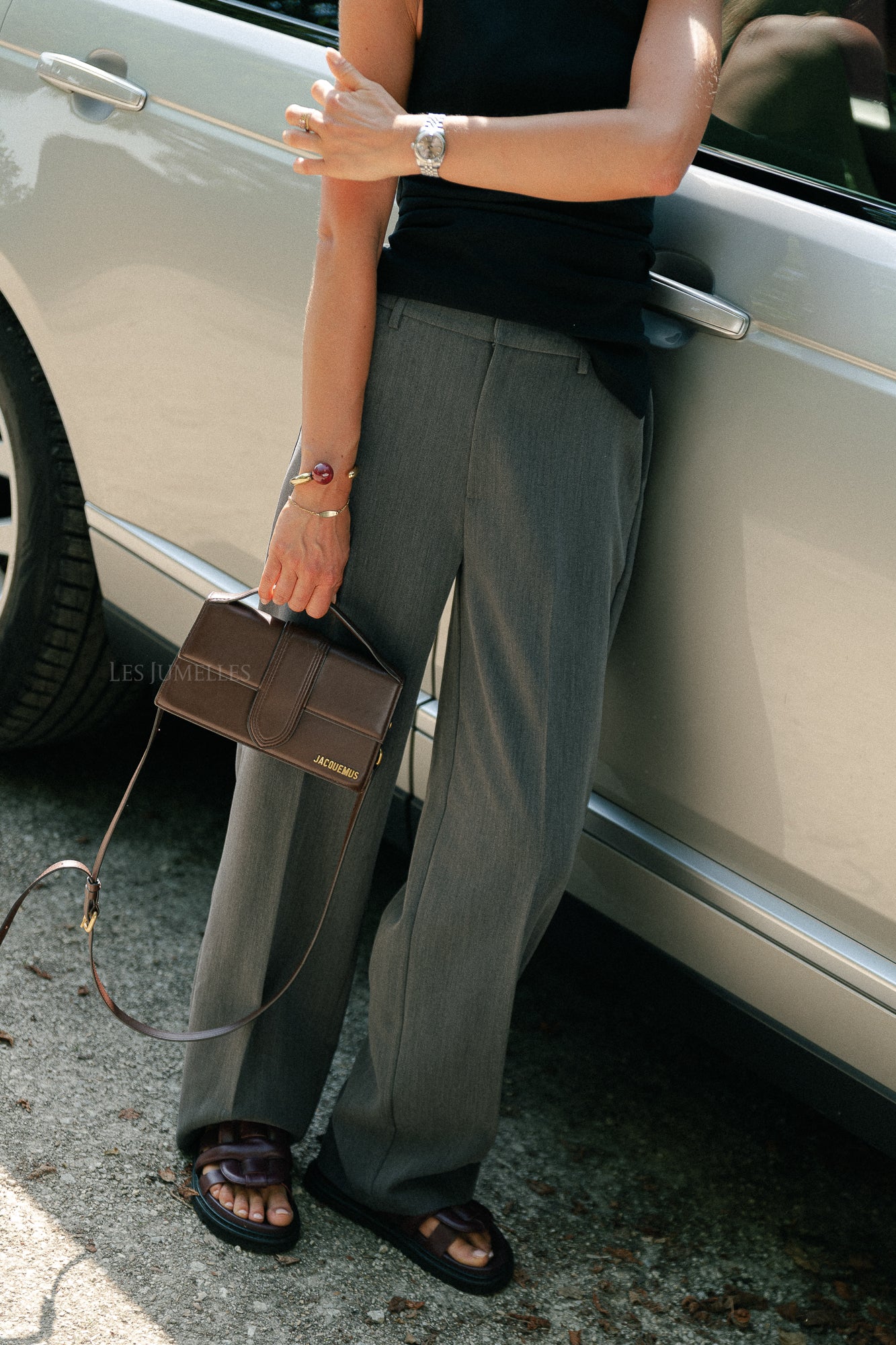 OBJSigrid HW casual pant medium grey melange