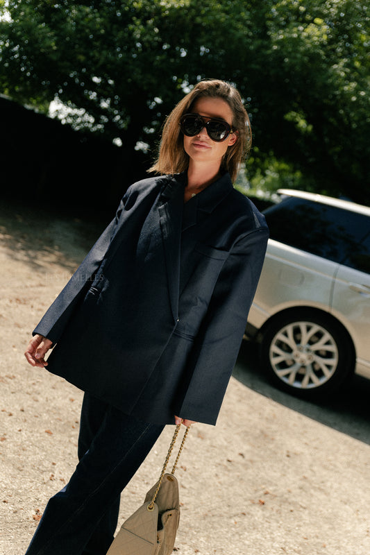 Les Jumelles Chloe oversized blazer midnight blue