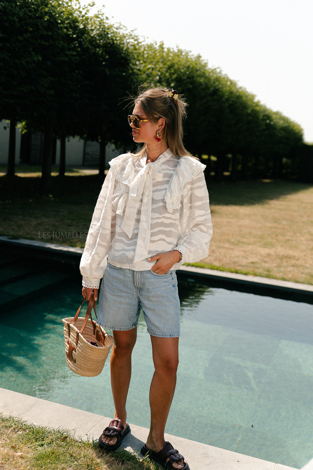 VIHalli L/S flounce top cloud dancer