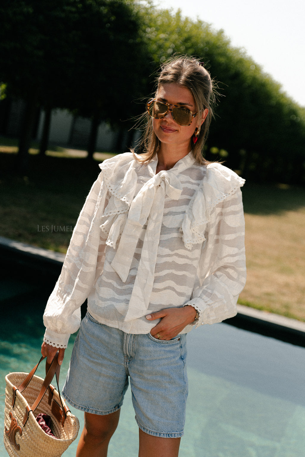 VIHalli L/S flounce top cloud dancer