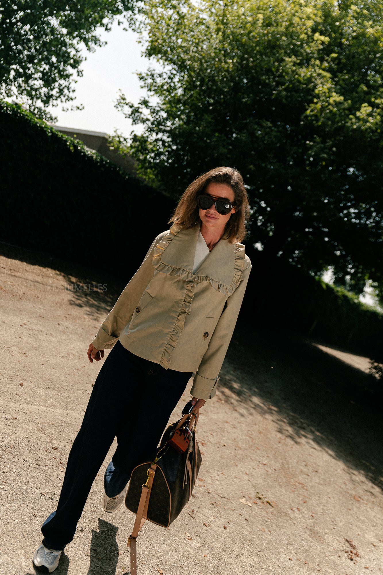YASElsana short trenchcoat travertine