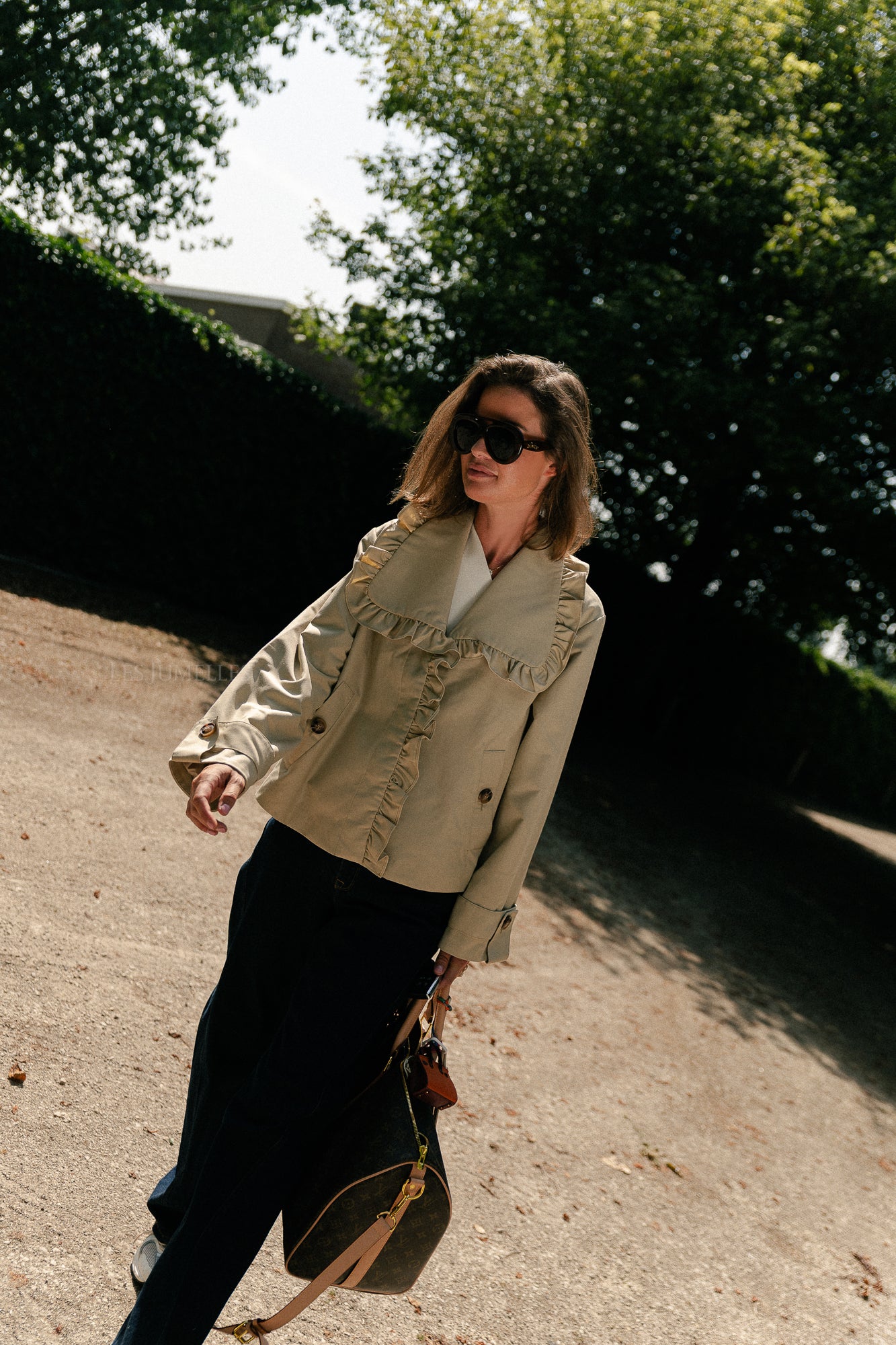 YASElsana short trenchcoat travertine