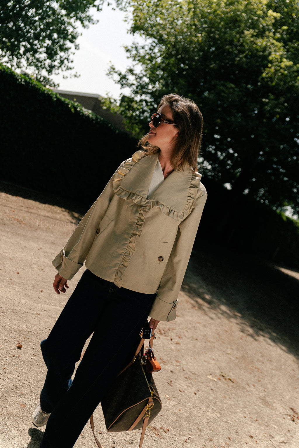 YASElsana short trenchcoat travertine